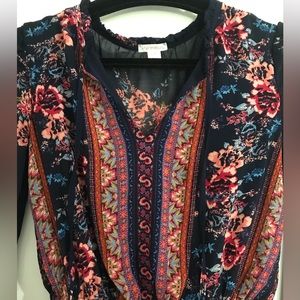 Xhilaration Boho Long-Sleeve Long Dress